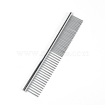 Iron Pet Supplies Comb, Rectangle, Black, 162x28.5x6mm(AJEW-WH0223-62)