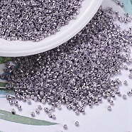 MIYUKI Delica Beads, Cylinder, Japanese Seed Beads, 11/0, (DB0419) Galvanized Dusty Orchid, 1.3x1.6mm, Hole: 0.8mm, about 10000pcs/bag, 50g/bag(SEED-X0054-DB0419)