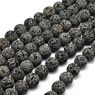 Unwaxed Natural Lava Rock Bead Strands, Round, 14~15mm, Hole: 1.5mm, about 28pcs/strand, 15.5 inch(G-F309-14mm)