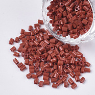 8/0 Two Cut Glass Seed Beads, Hexagon, Opaque Colours, FireBrick, 2.5~3x2.5mm, Hole: 0.9mm, about 15000pcs/bag(SEED-S033-01A-03)