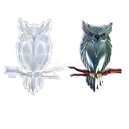 Owl on the Branch DIY Silicone Molds, Resin Casting Molds, For UV Resin, Epoxy Resin Decoration Making, White, 205x155x19.5mm, Inner Diameter: 178x146mm(AJEW-D052-05)