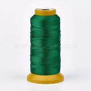 Polyester Thread, for Custom Woven Jewelry Making, Green, 1mm, about 230m/roll(NWIR-K023-1mm-01)