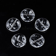 Transparent Acrylic Beads, Flat Round, Clear, 18x5.5mm, Hole: 1.4mm(X-TACR-N009-36)