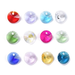 180Pcs 12 Colors Birthstone Charms Glass Charms, Faceted, Cone, Rivoli Rhinestone, Mixed Color, 8x4mm, Hole: 1~1.2mm, 15pcs/color, 180pcs/box(RGLA-ZZ0001-01-8mm)
