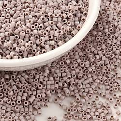 Cylinder Seed Beads, Frosted Colors, Uniform Size, Rosy Brown, 2x1.3~1.5mm, Hole: 0.8~1mm, about 40000pcs/bag, 450g/bag(SEED-H001-C02)