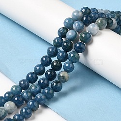 Natural Dyed White Jade Beads Strands, Round, Marine Blue, 8.5mm, Hole: 0.8mm, about 45~46pcs/strand, 14.69''~15.04''(37.3~38.2cm)(G-M402-C03-02)