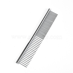 Iron Pet Supplies Comb, Rectangle, Black, 162x28.5x6mm(AJEW-WH0223-62)