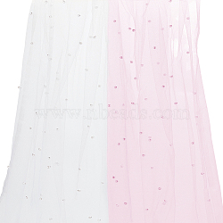 2Pcs 2 Colors Pearl Nylon Mesh Fabric, for Dress Costumes Decoration, Mixed Color, 1000x800x0.1mm, 1pc/color(DIY-GA0007-69)