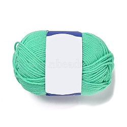 Milk Cotton Knitting Acrylic Fiber Yarn, 5-Ply Crochet Yarn, Punch Needle Yarn, Aquamarine, 2mm(YCOR-NH0001-02F)