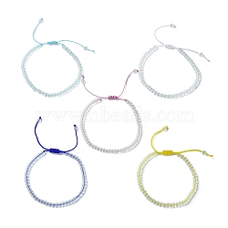 Glass Seed Braided Bead Bracelet for Women, Mixed Color, Inner Diameter: 1-7/8~2-7/8 inch(4.8~7.2cm)(BJEW-JB09657)
