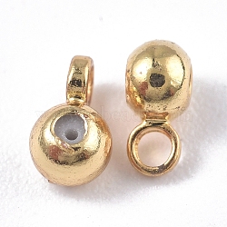 Brass Tube Bails, Loop Bails, Bail Beads, with CCB Plastic Inside, Long-Lasting Plated, Round, Golden, 5x3x2.2mm, Hole: 1.2mm(KK-E786-01A-G)