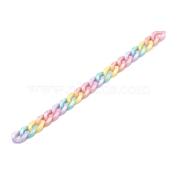 Handmade Opaque Acrylic Twisted Chains, Curb Chains, Colorful, Links: 19x13.5x4mm, 39.37 inch(1m)/strand(X-AJEW-JB00933-01)