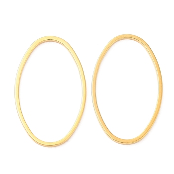 Brass Linking Rings, Cadmium Free & Lead Free, Long-Lasting Plated, Oval, Real 24K Gold Plated, 26x16x1mm, Inner Diameter: 24x14mm