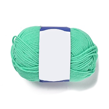 Milk Cotton Knitting Acrylic Fiber Yarn, 5-Ply Crochet Yarn, Punch Needle Yarn, Aquamarine, 2mm