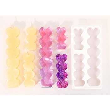 DIY Candle Silicone Molds, for Candle Making, Heart, 15x7x2.1cm, Inner Diameter: 5.1~13.8x2.4~3.2cm