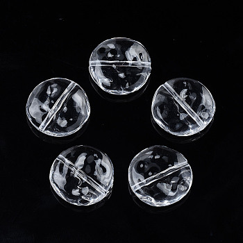 Transparent Acrylic Beads, Flat Round, Clear, 18x5.5mm, Hole: 1.4mm