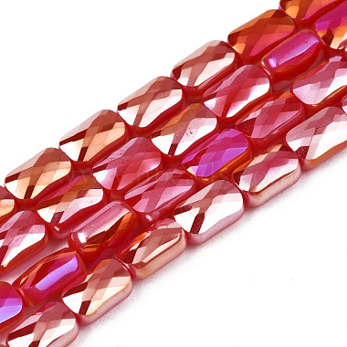 Red Rectangle Glass Beads
