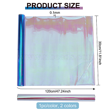 Benecreat 2piezas 2 pegatinas de plástico iridiscente para faros de coche de colores(DIY-BC0012-20)-2