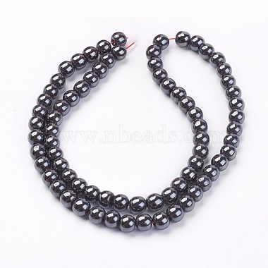 Non-Magnetic Synthetic Hematite Beads Strands(G-H1624-6mm-2)-2