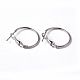 Platinum Color Brass Hoop Earrings(X-EC259-NF)-1