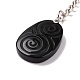 Natural Gemstone Teardrop with Spiral Pendant Keychain(KEYC-A031-02P)-5