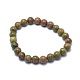 Bracelets extensibles de perles naturelles unakite(BJEW-K212-A-006)-2