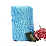 Chinlon Cloth Yarn, For Hand Knitting Thick Thread, Crochet Cloth Yarn, Light Sky Blue, 4~5mm(PW-WG61A55-17)