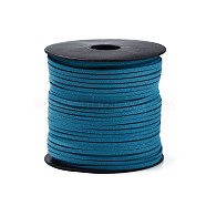 Eco-Friendly Faux Suede Cord, Faux Suede Lace, Steel Blue, 3.0x1.4mm, about 98.42 yards(90m)/roll(LW-R007-3.0mm-1080)