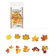 Autumn Leaf PET Sticker Labels, Self-adhesion, for Suitcase, Skateboard, Refrigerator, Helmet, Mobile Phone Shell, Gold, 70~100mm, 10pcs/set(PW-WG14025-01)