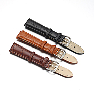 Leather Watch Bands, with 304 Stainless Steel Clasps, Mixed Color, 95~125x21x4~4.5mm(WACH-F017-07)