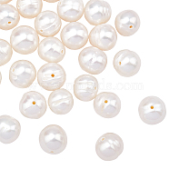 Natural Cultured Freshwater Pearl Beads Strands, Round, Antique White, 7.5~8x7~9mm, Hole: 0.7mm, about 23~24pcs/strand, 7.09 inch(18cm)(PEAR-NB0001-07)