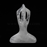 Natural Quartz Crystal Yoga Goddess Decorations, Reiki Crystal Healing Gift, Home Display Decorations, 13~14x49~51x73mm(DJEW-F013-02C)