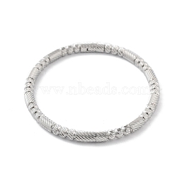 304 Stainless Steel Grooved Hinged Bangles, Stainless Steel Color, Inner Diameter: 2-3/8x2 inch(6.05x5.1cm)(BJEW-P313-02P)