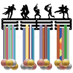 Fashion Iron Medal Hanger Holder Display Wall Rack, with Screws, Ice Skating Pattern, 150x400mm, Hole: 5mm(ODIS-WH0037-101)