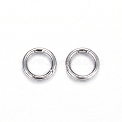 Tarnish Resistant 304 Stainless Steel Open Jump Rings, Saw Cut Round, Stainless Steel Color, 7x1.2mm, 17 Gauge, Inner Diameter: 4.6mm(A-STAS-D447-11)