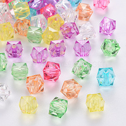 Transparent Acrylic Beads, Faceted, Cube, Mixed Color, 12x12x10mm, Hole: 1.5mm(X-TACR-Q259-12mm-V)