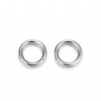 Tarnish Resistant 304 Stainless Steel Open Jump Rings, Saw Cut Round, Stainless Steel Color, 7x1.2mm, 17 Gauge, Inner Diameter: 4.6mm