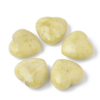 Natural Peridot Heart Love Stones, Pocket Palm Stones for Reiki Balancing, 29~29.5x30~30.5x15mm