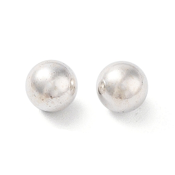 925 Sterling Silver Beads, No Hole, Round, Silver, 5mm