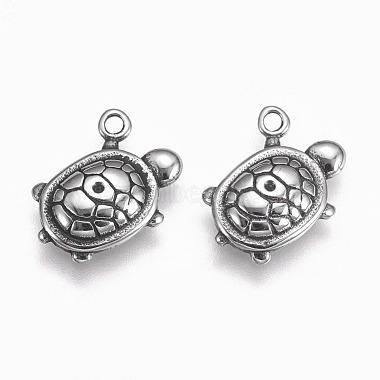 Antique Silver Tortoise Stainless Steel Charms