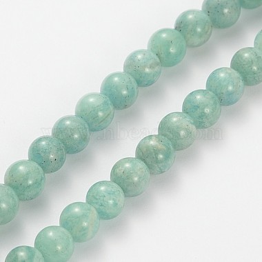 Natural Gemstone Amazonite Round Beads Strands(G-O030-6mm-11)-2