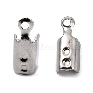201 Stainless Steel Fold Over Crimp Cord Ends(X-STAS-R055-09)-3