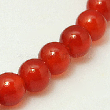 8mm Red Round Red Agate Beads