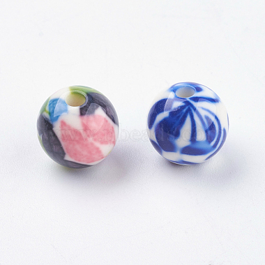 Perles en résine peintes par pulvérisation(RESI-E009-12mm-M)-2