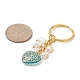 Golden Metal Enlaced Heart Acrylic Pendant Keychain(KEYC-JKC00478)-2