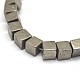 Cube Natural Pyrite Beads Strands(G-I126-17-4x4mm)-3