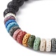 Dyed Colorful Natural Lava Rock & Rhinestone Beaded Stretch Bracelets for Women(BJEW-JB09668-01)-3