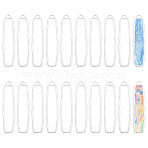 20Pcs Alloy Open Back Bezel Big Pendants, For DIY UV Resin, Epoxy Resin, Pressed Flower Jewelry, Rectangle, Silver, 60.5x14x1.5mm, Hole: 4x2mm(FIND-CA0008-87S)