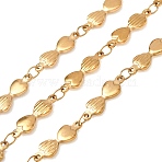 304 Stainless Steel Heart Link Chains, Soldered, with Spool, Ion Plating(IP), Long-Lasting Plated, Golden, 5x3mm(SA-CBAE0F2-21G)