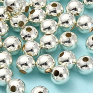 Eco-Friendly Brass Smooth Round Beads, Seamed Spacer Beads, Long-Lasting Plated, Cadmium Free & Lead Free, Silver, 5mm, Hole: 1.5mm(KK-D322-G-5mm-S-RS)